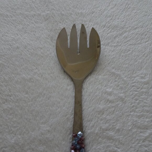 Beaded Handle Salad Serving Utensil Set Cake Pie Server Party Holiday - Picture 2 of 7